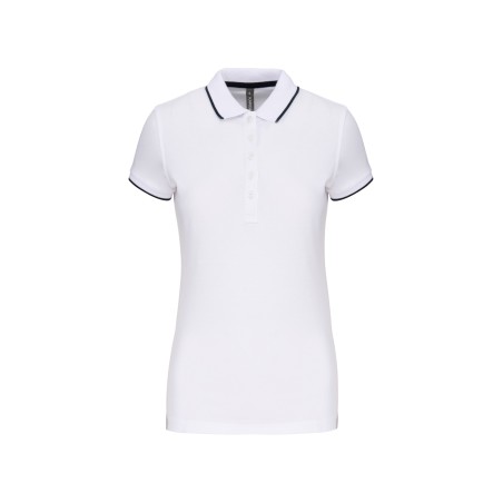 Polo piqué maga corta mujer