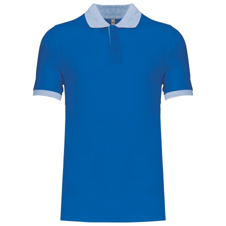 Polo piqué bicolor hombre