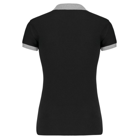 Polo piqué bicolor mujer
