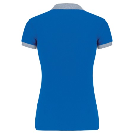 Polo piqué bicolor mujer