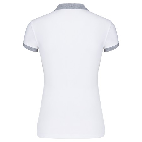 Polo piqué bicolor mujer