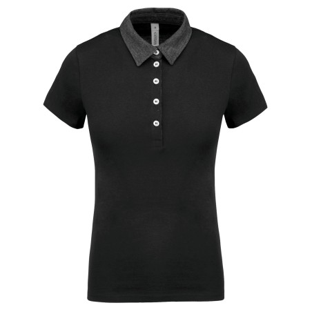 Polo jersey bicolor mujer