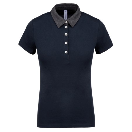 Polo jersey bicolor mujer