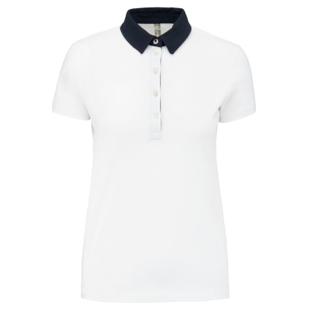 Polo jersey bicolor mujer