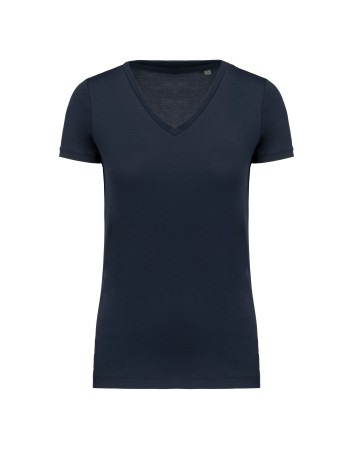 Camiseta Supima® cuello de pico manga corta mujer