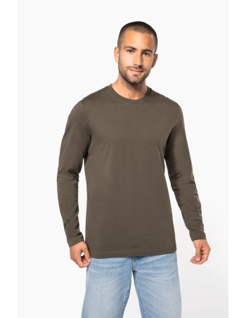 Camiseta maga larga y cuello redondo hombre