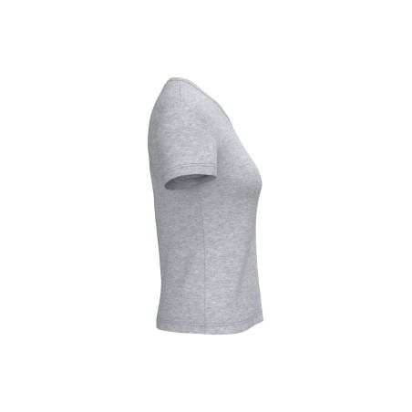 Camiseta de manga cota y cuello de pico mujer