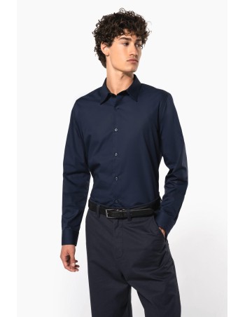 Camisa popelina manga larga hombre