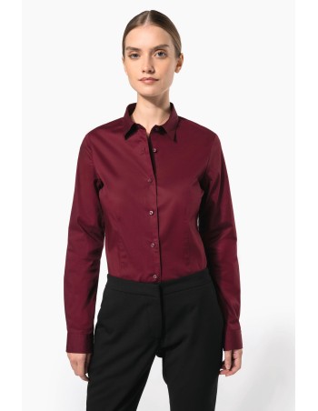 Ladies\\\' long-sleeved stretch shirt