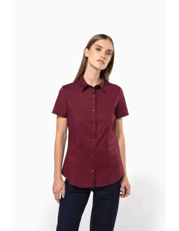 Camisa stretch manga corta mujer