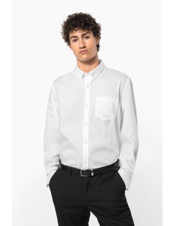 Camisa no-plancha manga larga hombre
