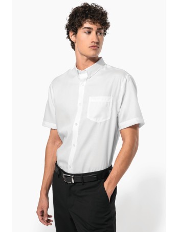 Camisa micro sarga no-plancha manga corta hombre