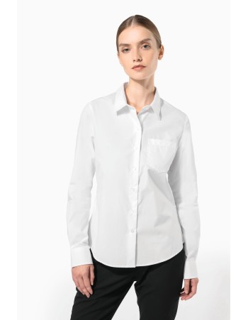 Camisa popelina manga larga mujer