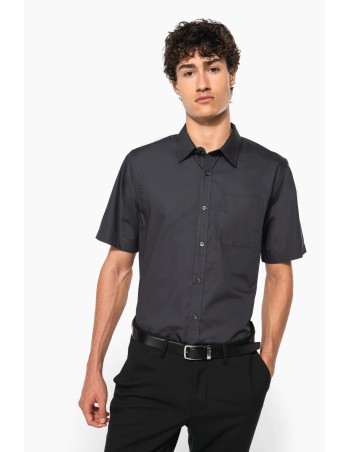 Camisa popelina manga corta hombre