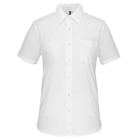 Camisa popelina de polialgodón manga corta de fácil cuidado mujer