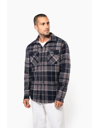 Sherpa-lined checked SHIRT JACKET