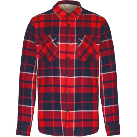 Sherpa-lined checked SHIRT JACKET