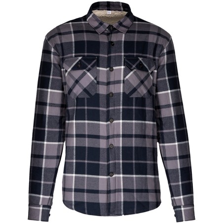 Sherpa-lined checked SHIRT JACKET