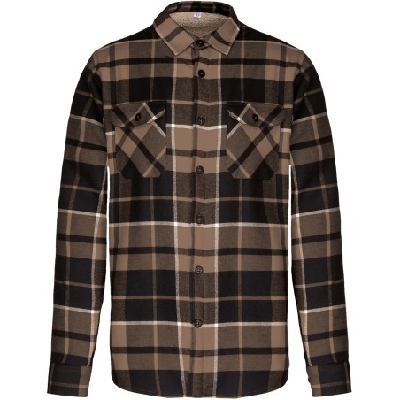 Sherpa-lined checked SHIRT JACKET