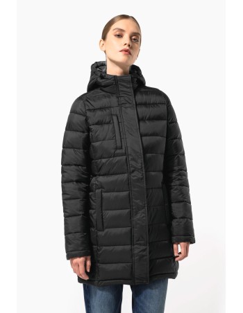 Parka ligera acolchada con capucha para mujer