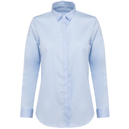Camisa sarga manga larga mujer