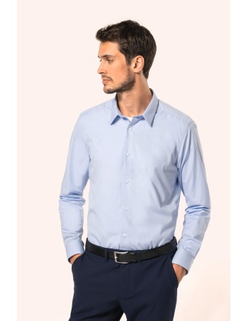 Camisa popelina manga larga hombre