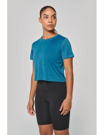 Camiseta crop triblend mujer