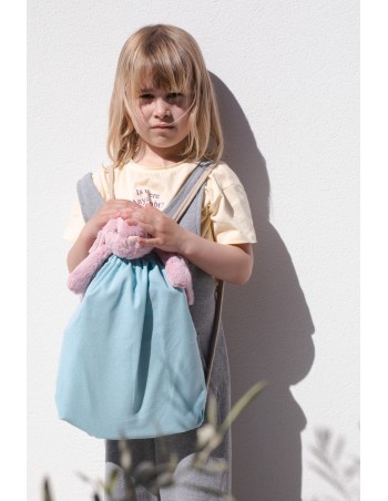 Mochila pequeña reciclada con cordones: tamaño niños