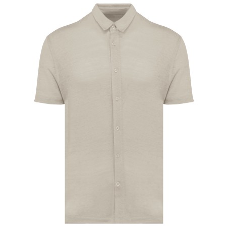 Camisa manga corta de lino hombre