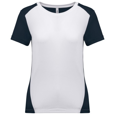 Camiseta de deporte ecorresponsable bicolor mujer