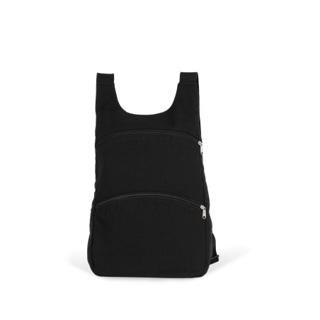 Recycled backpack with anti-theft back pocket