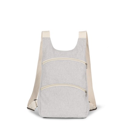 Recycled backpack with anti-theft back pocket