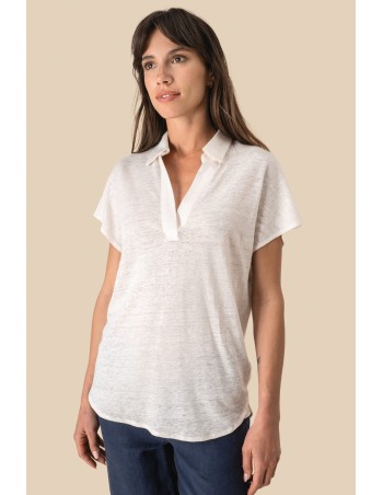 Polo de lino mujer