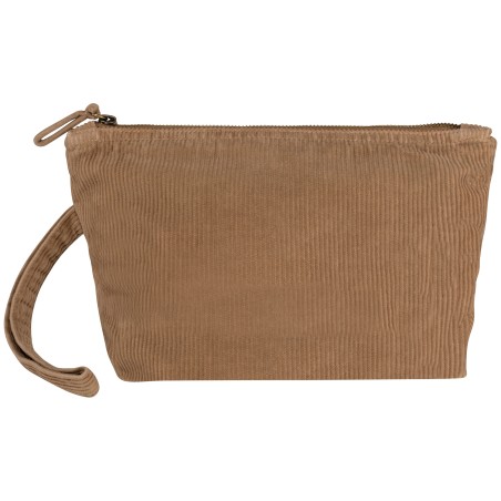 Eco-friendly corduroy washed effect pouch