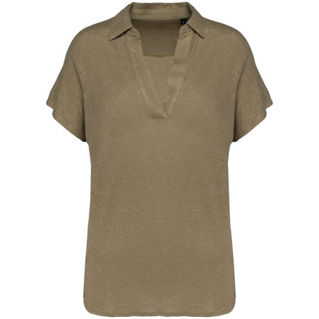 Polo de lino mujer