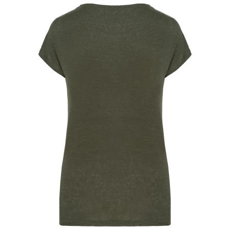 Ladies\\\' V-neck linen t-shirt