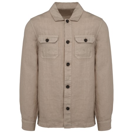 Sobrecamisa efecto lavado de lino hombre