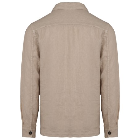 Sobrecamisa efecto lavado de lino hombre