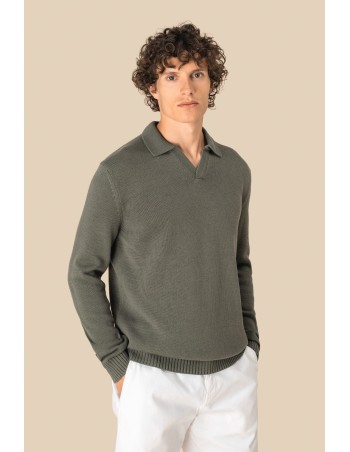 Jersey cuello polo hombre