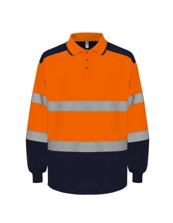 Polo de manga larga bicolor de alta visibilidad
