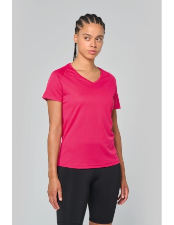 Camiseta de deporte cuello de pico mujer