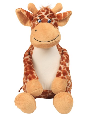 Jirafa de peluche con cremallera