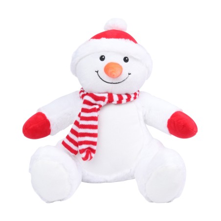 Zipped snowman cuddly toy