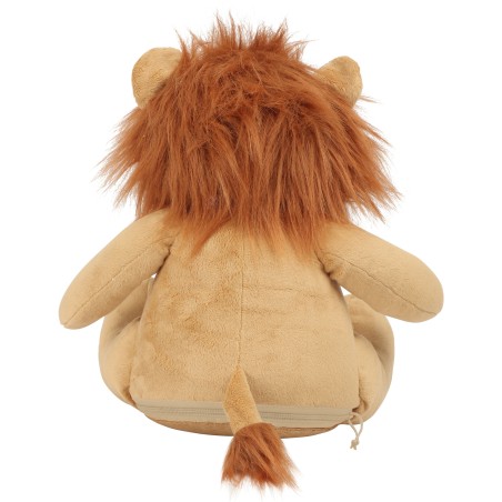 León de peluche con cremallera