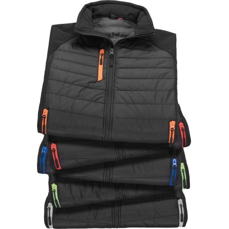 Black compass padded soft shell gilet