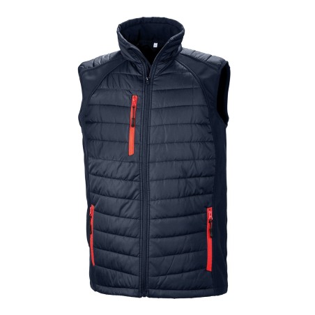 Black compass padded soft shell gilet