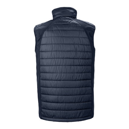 Black compass padded soft shell gilet