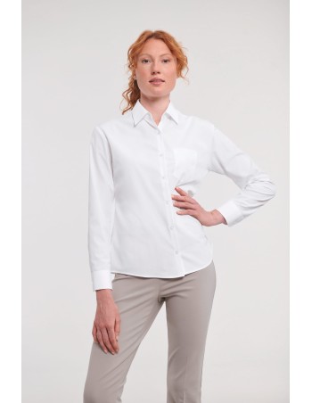Camisa Popelina de polialgodón manga larga mujer