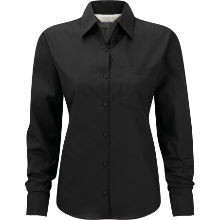 Camisa Popelina de polialgodón manga larga mujer