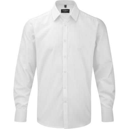 Men\\\'s Long-Sleeved Herringbone Shirt